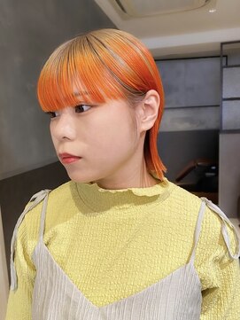 ボコカ(bococa) デザインカラー/グラデーション/ブリーチ/オレンジ/ボブ