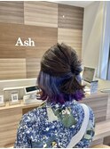 大人のインナーグラデーションカラーハーフくるりんぱ