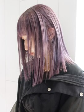 シオン(shion) ピンクヘアー透明感カラー小顔ワンレンくすみベージュ_ba361581