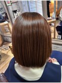 しっとり艶髪◎大人の美シルエットボブ×縮毛矯正