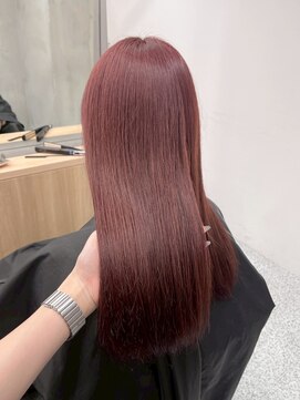ベレーザ 渋谷神南(Beleza) 16331黒髪ローズブラウンダークレッドレイヤー髪質改善ロング