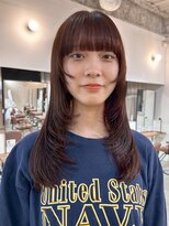 マルケ ドゥ マッシュ(MaruQuee de mashu)&nbsp;顔まわり/レイヤーカット/オレンジブラウン/トレンド/茶屋町