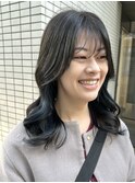 コテ巻き風ストカール/パーマ/インナーカラー/小顔くびれパーマ