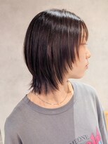 エンクス(enx)&nbsp;ミルクティーブロンド/ダークブルー/デジタルパーマ/鶴ヶ峰58