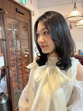 ポタム 東中野(potamu) ロングレイヤーにホットパーマ