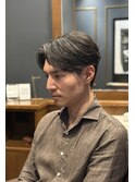 【理容室】毛流れパーマ　メンズカット　センターパート