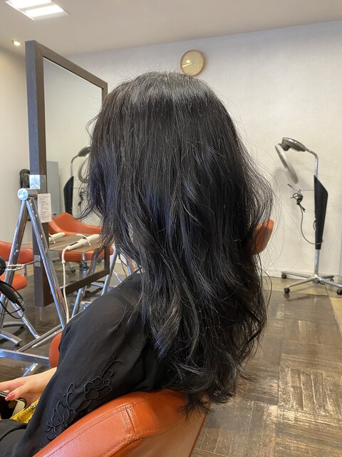 【#グレーアッシュヘアカラー】×ブリーチなし×透け感