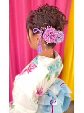 ハナココ 水戸店(hana Coco) 浴衣着付けヘア ゆるふわアップ 夏祭り イベント崩れない 水戸