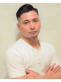 外国人風バーバースタイルフェードサイドグラデーション