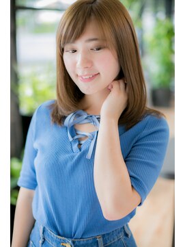 エヌアンドエー 杉戸高野台店(N&A) 鎖骨ミディアム×キャメルベージュ×ナチュラルストレート