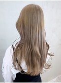 ミルクティーベージュ_外ハネボブセクションカラー_ba401381