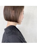 ミニボブ　ショコラアッシュ×髪質改善 [髪質改善/縮毛矯正]MO