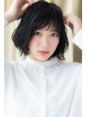 アッシュブラックひし形Aラインボブパーマ310X志木20代30代40代