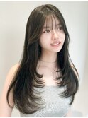 前髪ありレイヤーカットオリーブ20代30代