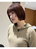 大人ボブ大人ショートボブ切りっぱなしボブ前髪あり前下がりボブ
