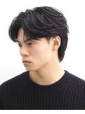 フェザーショートパーマセンターパート刈り上げカルマニュアンス