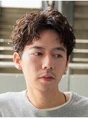ルーズパーマシャドウパーマ無造作センターパートマッシュウルフ