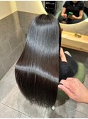 黒髪クラゲヘアー/オリーブグレー/小顔ココアベージュ