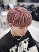 エアー 銀座タワー(AIR)&nbsp;メンズカットダブルカラーハイトーンカラーピンク