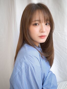 トローノ 栄(TRONO) ベージュカラー 顔周りレイヤー 前髪カット 韓国ヘア 20代