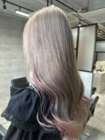 ルイス(L'wis)&nbsp;ホワイトプラチナベージュ＋インナーカラーピンク♪朝長