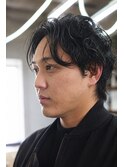 縦落ち癖毛風パーマ