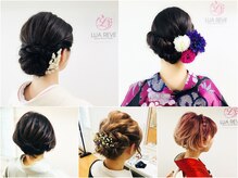 店内でヘアセット・メイクアップも承ります。