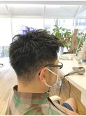 MEN'S HAIR  センターパート　ツイストスパイラル　コンマヘア