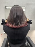 ピンクベージュ裾カラー裾グラデーションカラーマチルダボブ
