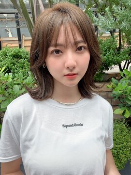 エレン 池袋(ElEn.) 似合わせ小顔カット×外ハネミディ　シルキーベージュ　髪質改善