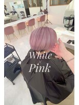 リアン 上尾店(Rien) ホワイト×ピンク/韓国カラー/垢抜け/デザインカラー/