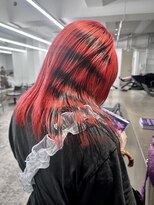 レコ 渋谷(LECO)&nbsp;デザインカラーレッドボーダーレイヤーカット