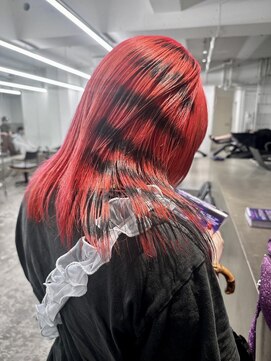 レコ 渋谷(LECO) デザインカラーレッドボーダーレイヤーカット