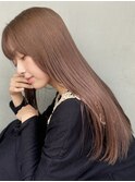 ほんのりピンクブラウン|髪質改善で作るナチュラルストレート