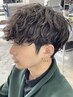 メンズカット+スパイラルパーマ+3stepトリートメント￥14000#銀座#ウルフ#眉毛