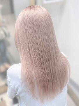 20代30代透明感◎ブリーチカラー×ピンクベージュ