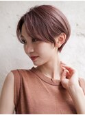 大人可愛い20代30代40代黒髪前下がりひし形小顔ボブ丸みショート