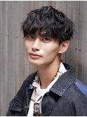 ツイストスパイラルパーマ前下がりマッシュ