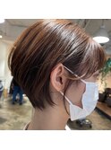 大人かわいいくびれミディーラベンダーインナーカラー