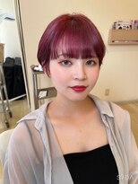 ヘアメイク アージュ 大野城 下大利店(HAIR MAKE age) 大人ショートカシスレッド　20代30代