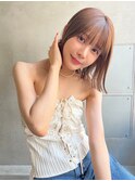 Lien☆ ミニボブグレージュカラー外ハネスタイル