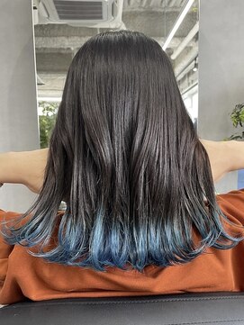 ジエクトカナウ 大阪梅田店(The Ect canow) 裾カラーボブ/グラデーション/アイスブルー/デザインカラー