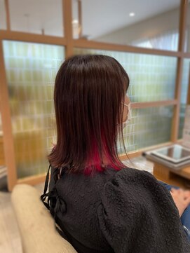 アドラーブル 長岡リップス旭岡店(adorable) ちらっとVivid Pink×外ハネボブ 20代30代