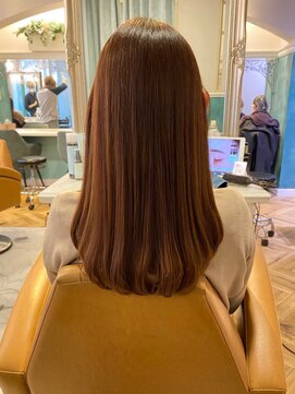 ロンド ルージュ 銀座店(Lond rouge) ウェーブミディアムメルティカラーxレイヤーカット韓国　銀座