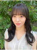 【 顔まわりカット 】オリーブグレージュ 艶カラー 透明感カラー