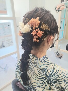 ハコ(HACO)の写真/[着付けもお任せ◎]浴衣のヘアセットはプロアレンジで華やか&今っぽく♪ブライダル等お呼ばれstyleも◎