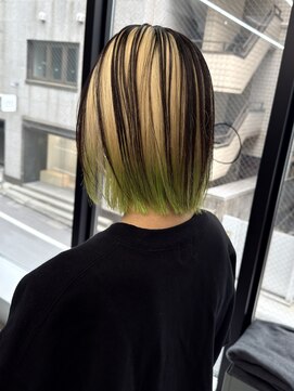 ギークス(GEEKS) 【GEEKS渋谷】ライム/アンブレラカラー/レイヤーボブ/ウルフボブ