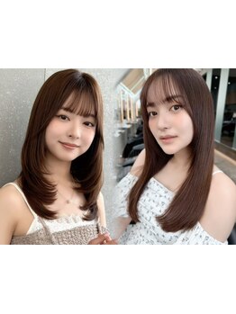縮毛矯正のダメージを最小限に抑えて艶を引き出す次世代ストレート。前髪や顔周りのみの縮毛矯正も◎[横浜]