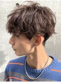 京都五条メンズカットメンズパーマ波巻きスパイラルパーマ眉毛