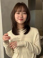 オムニス 表参道(Omnis) 韓国ヘアレイヤーミディアム前髪あり小顔顔まわりカット髪質改善